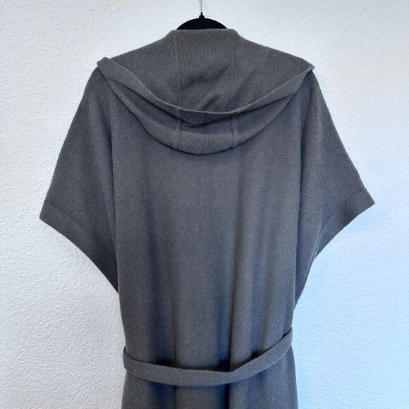 Athleta 100% Wool Daydream Knit Wrap Sweater Hooded One Size Gray Casual Warm - Picture 4 of 11